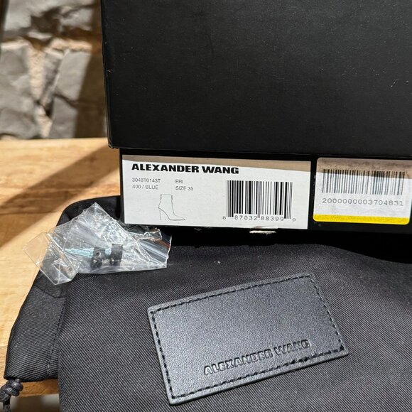 Alexander Wang Light Blue Denim Eri Studded Ankle Booties - Picture 11 of 11